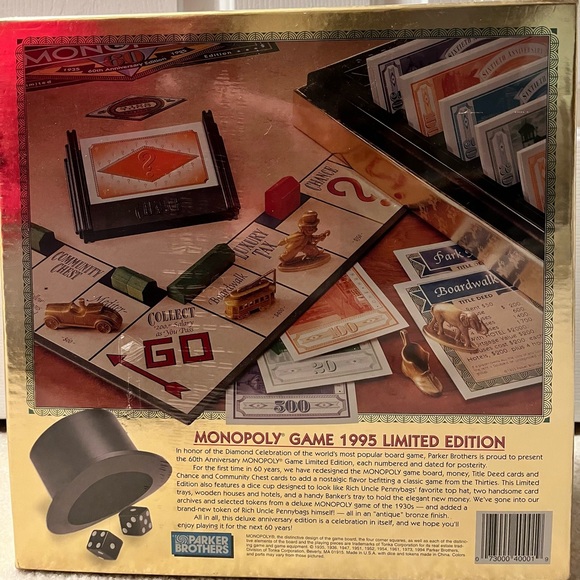 60th Anniversary Edition Monopoly. 1994 - Picture 3 of 4